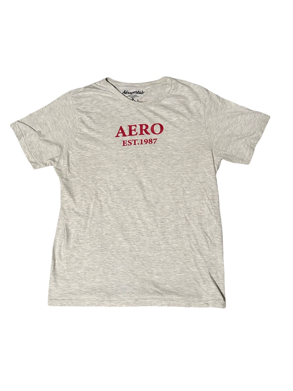Aeropostale Light Gray Short‑Sleeve Tee with Red Logo